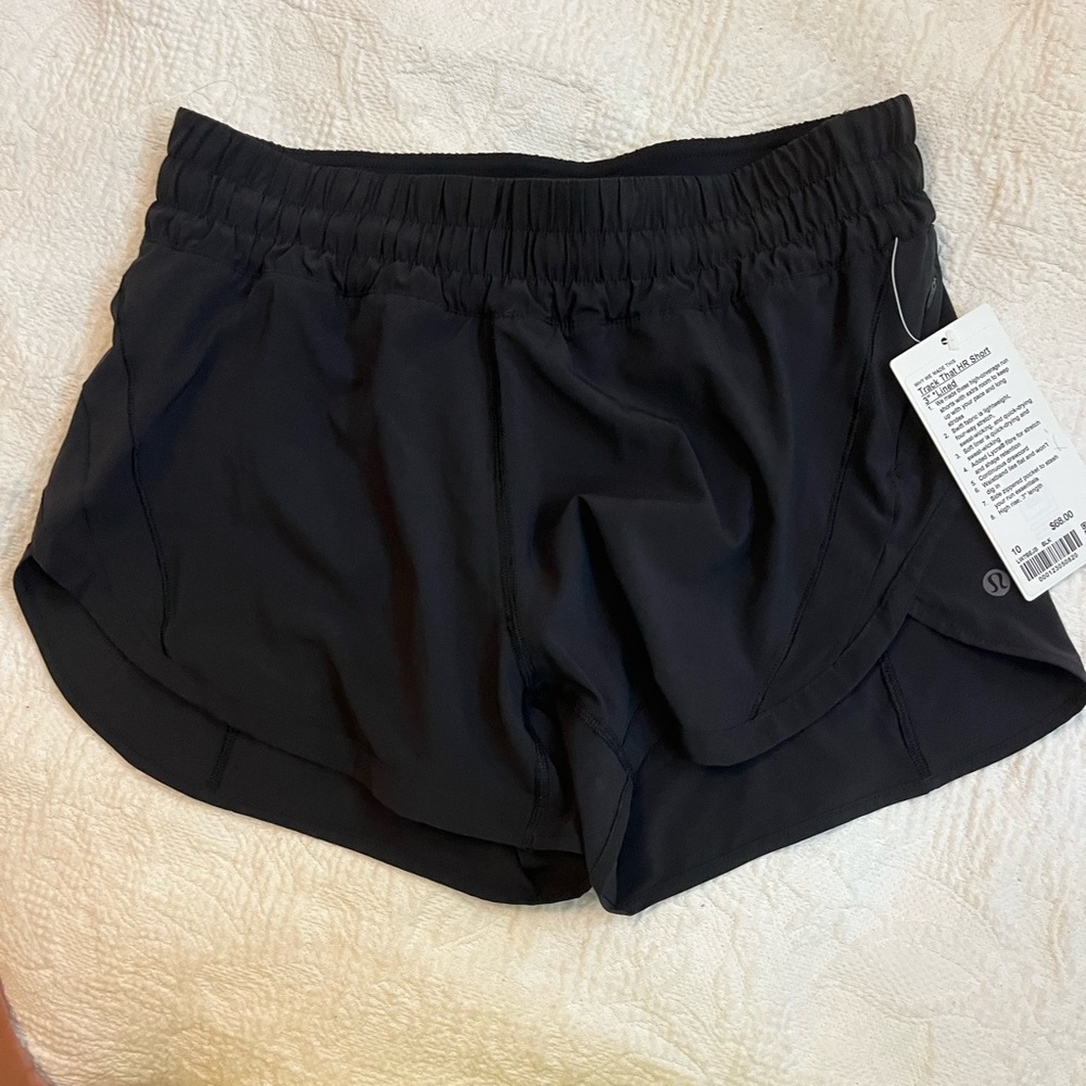 Lululemon Track that shorts 3 inches Black NWT